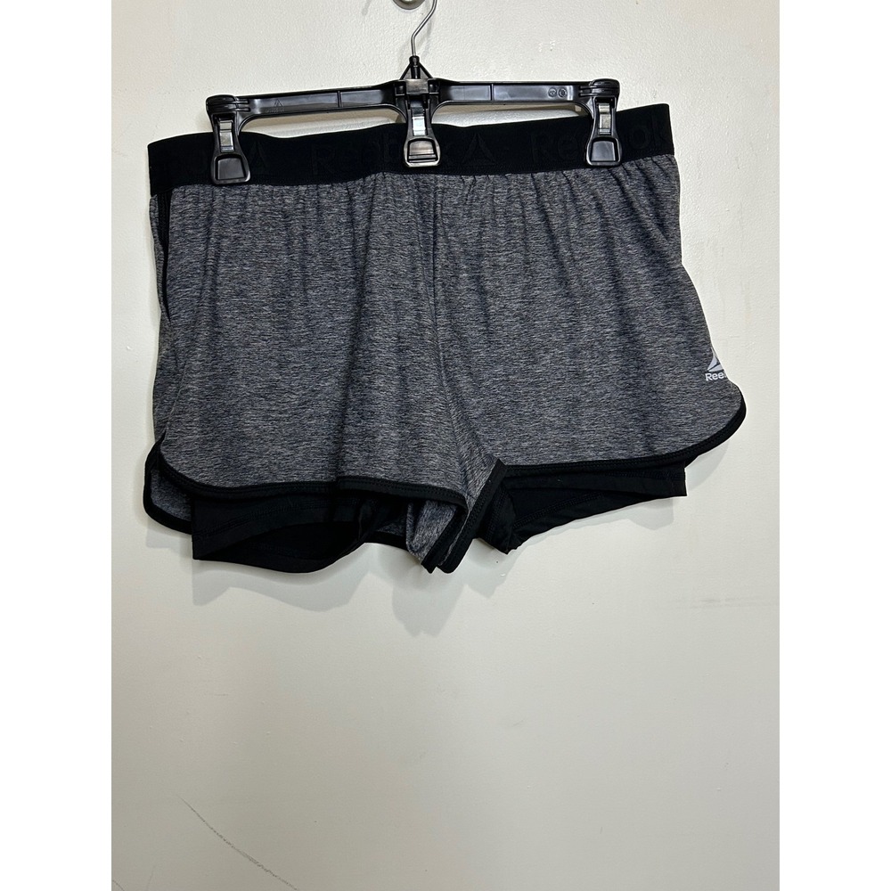 Reebok Women's Running Athletic Shorts‎ Heather Gray Layered Activewear